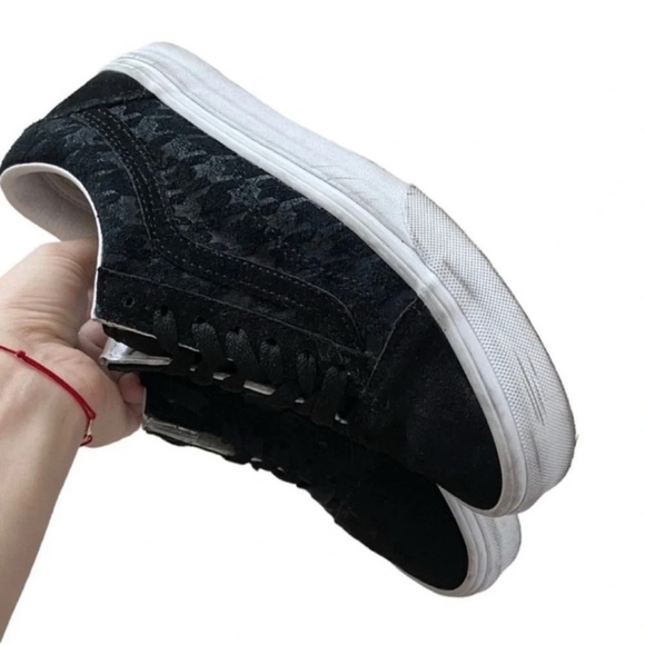 VANS Houndstoothembs Old School Black Sneakers Size 7 - Picture 4 of 13